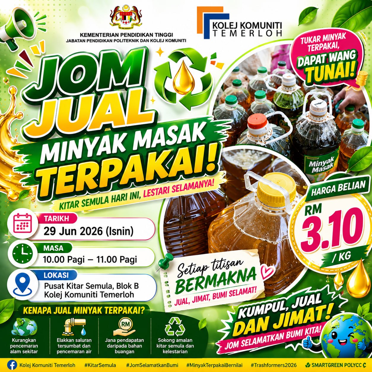 PROGRAM JOM JUAL MINYAK MASAK TERPAKAI