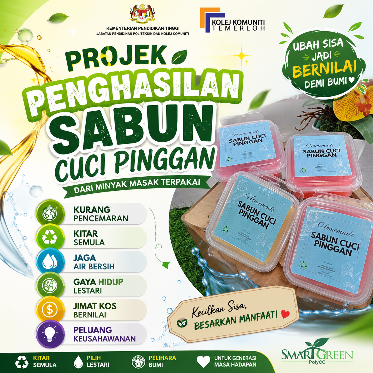 PROJEK PENGHASILAN SABUN CUCI PINGGAN DARIPADA MINYAK MASAK TERPAKAI